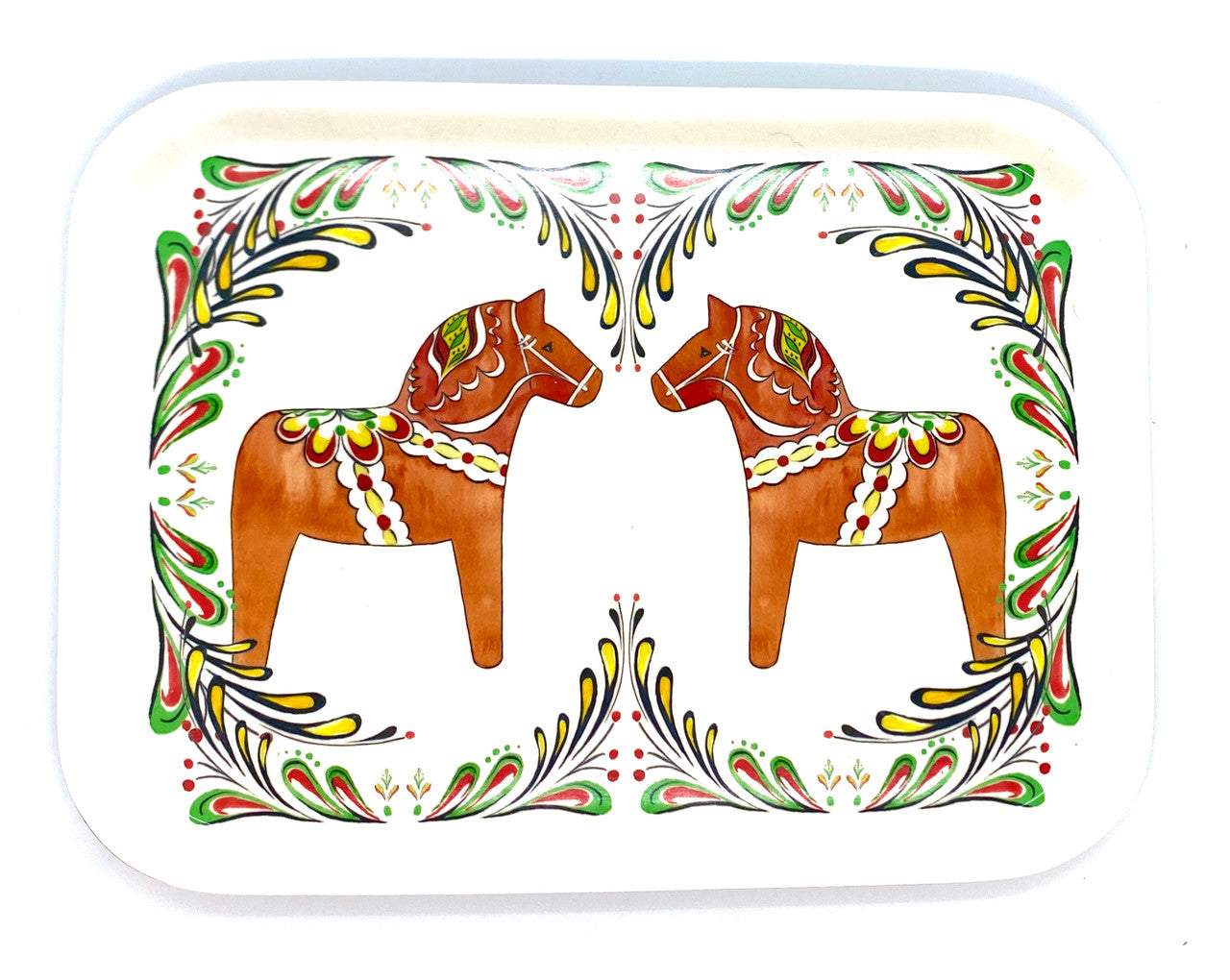 Folk Art Dala Birch Serving Tray