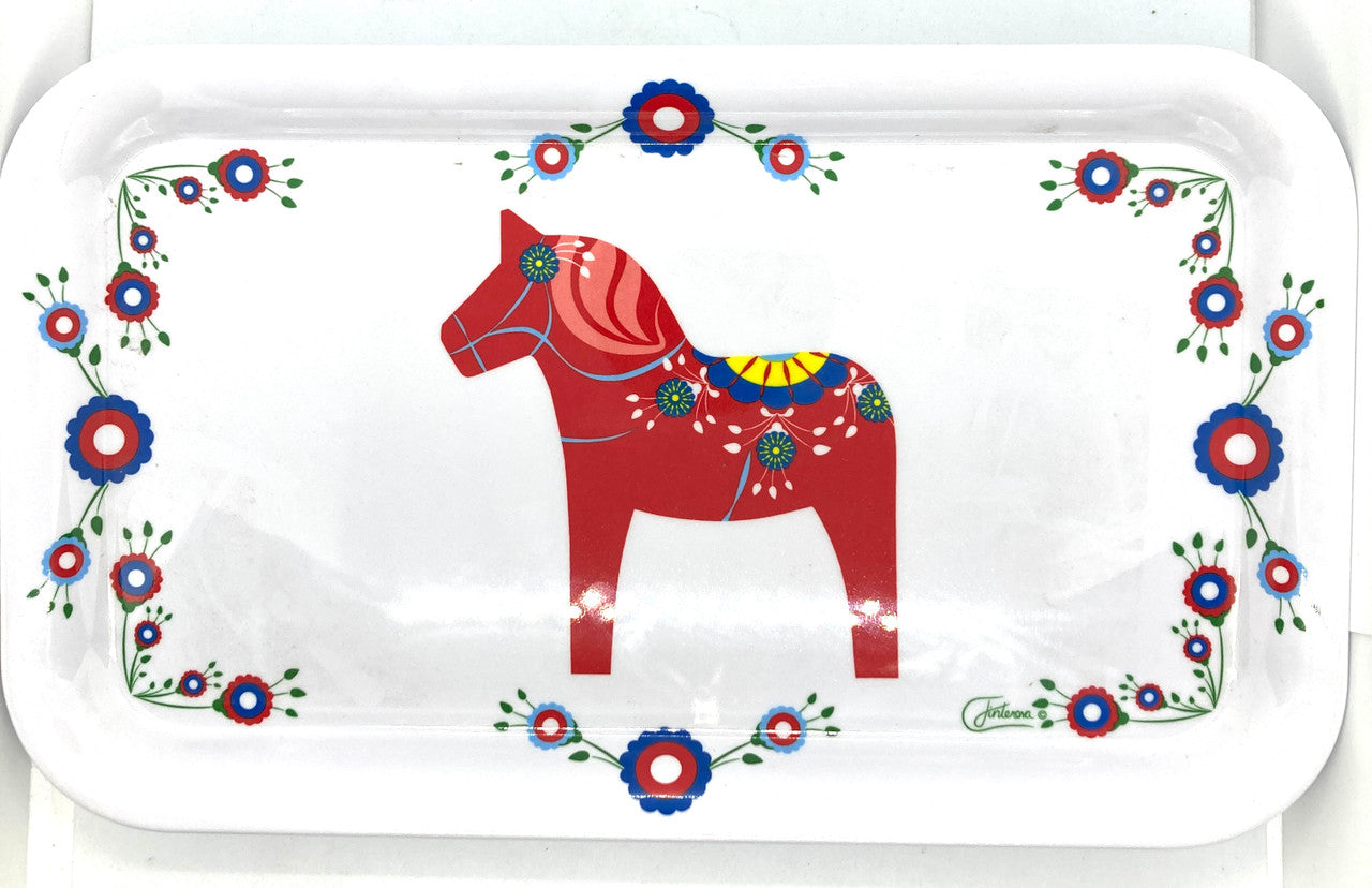 Traditional Red Dala Horse Serving Tray
