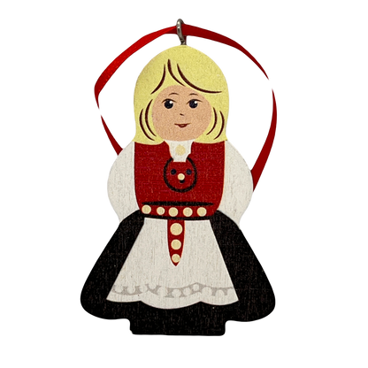 Norwegian Girl Wood Ornament