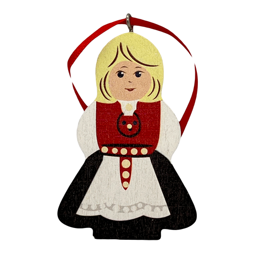 Norwegian Girl Wood Ornament