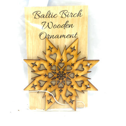 Christmas Star Birch Ornament