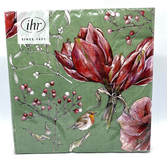 Winter Amaryllis Dinner Napkin