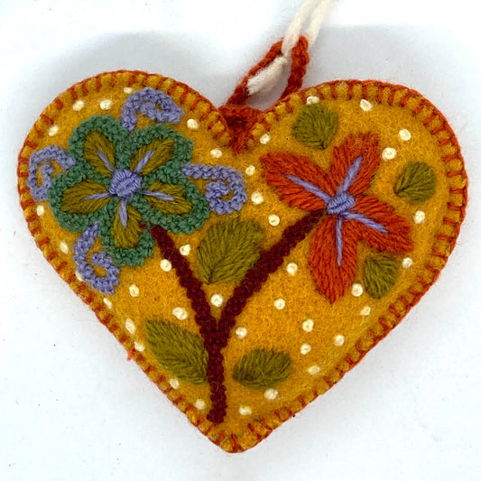 Flower Heart Felt Ornament (Autumn)