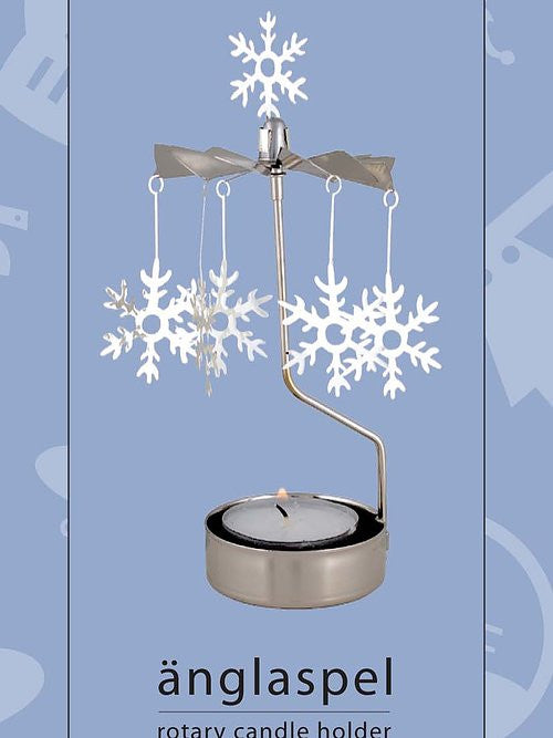 Silver Snowflake Rotary Candle Holder