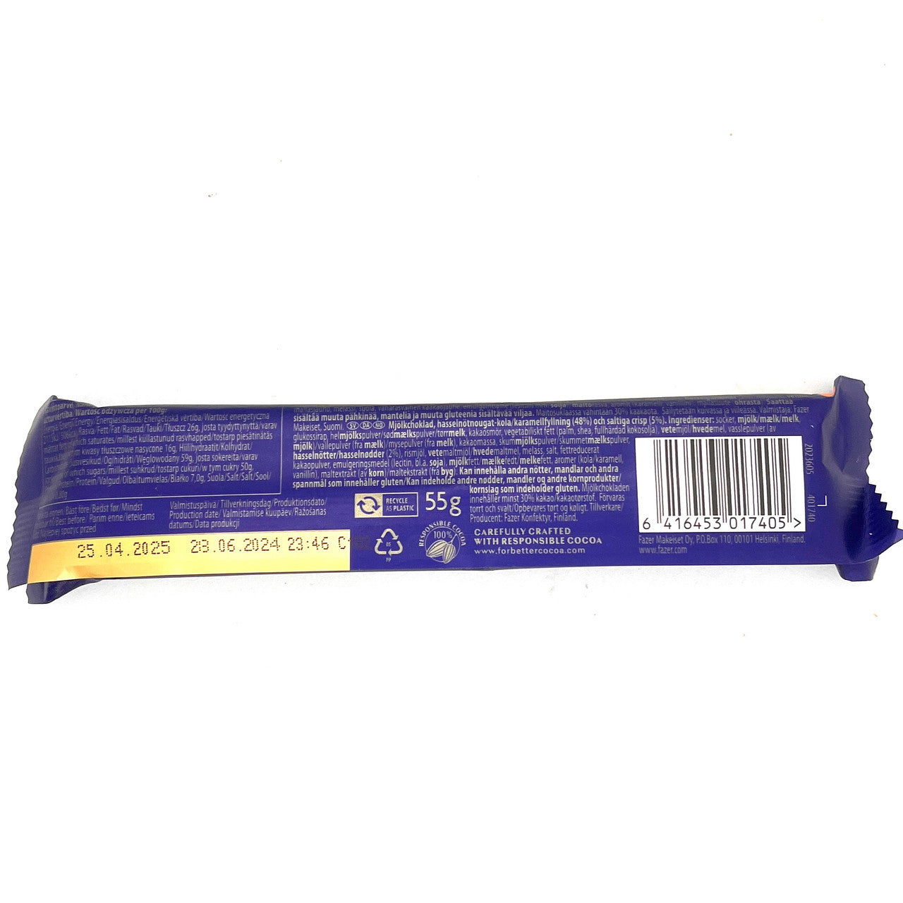 Karl Fazer Caramel and Nougat Crunchy Bar