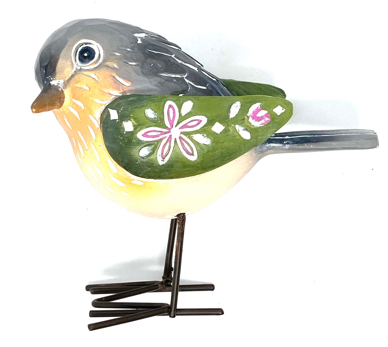 Resin Standing Bird (Green Wings)