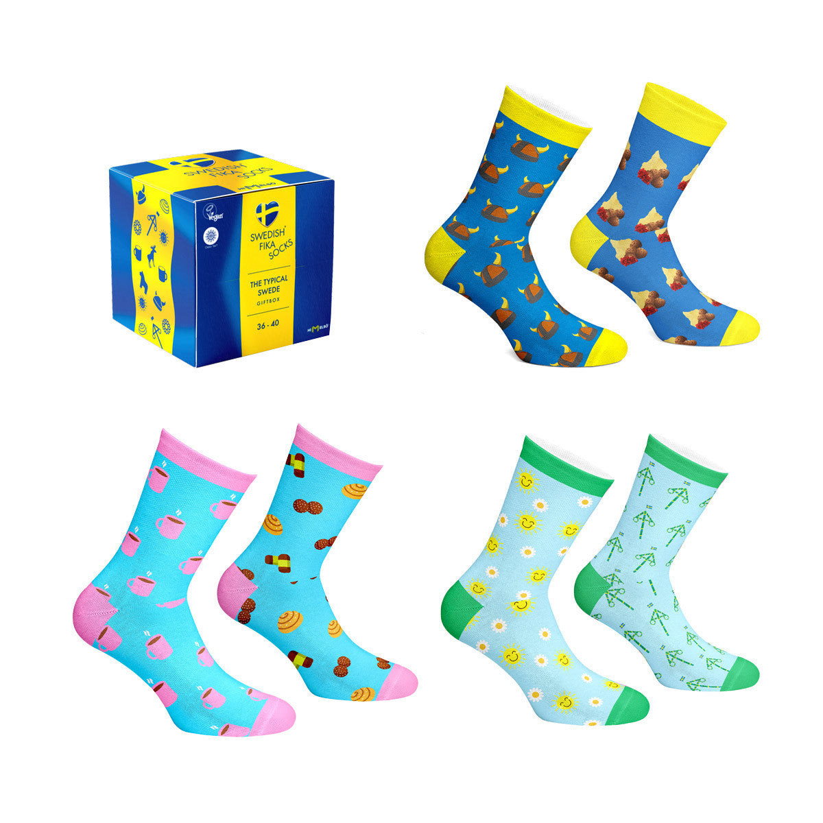 Swedish Fika 3 Pack Socks