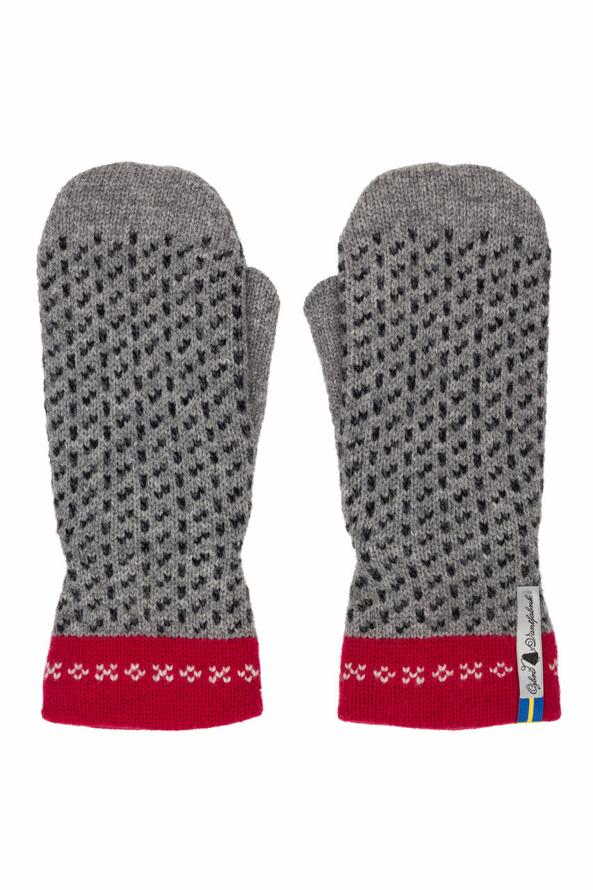 Skaftö Grå Wool Mittens (Large)