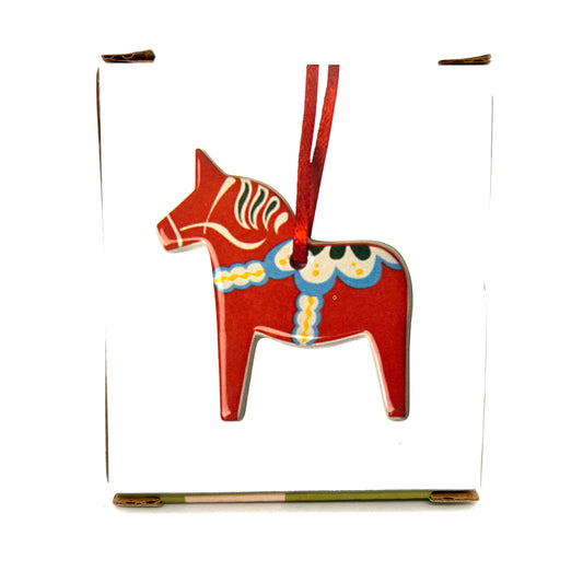 Red Ceramic  Dalahorse Ornament