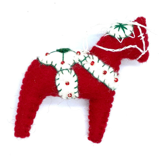Dala Horse Felt Ornament