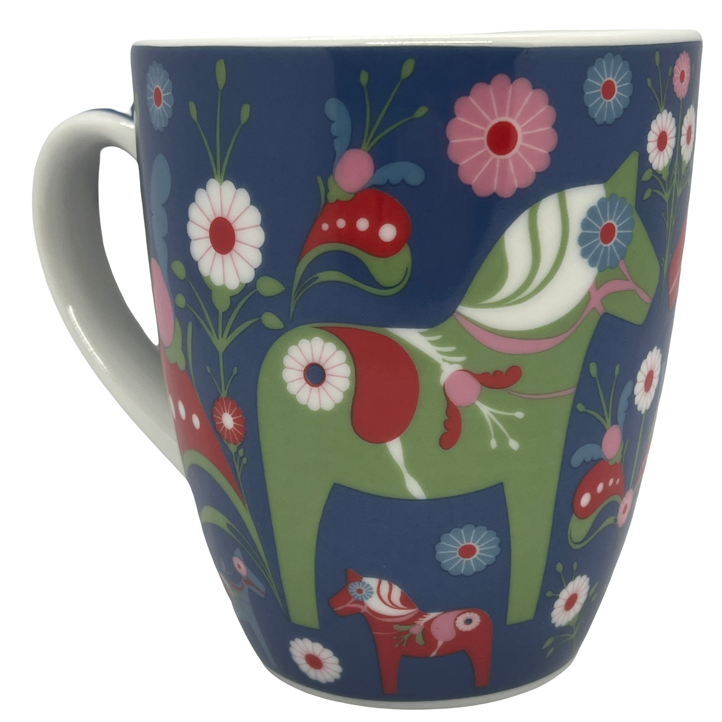 2 Colored Dala Horse Bistro Coffee Mug