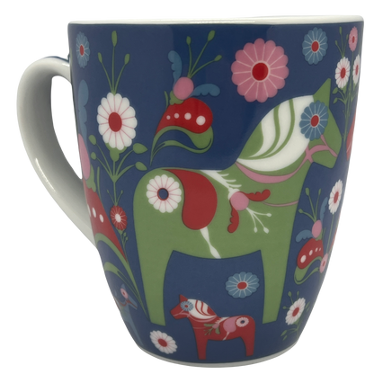 2 Colored Dala Horse Bistro Coffee Mug