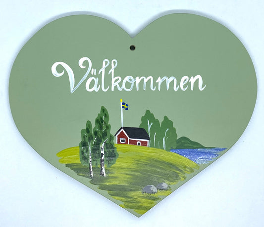 Välkommen Heart Lake House Sign