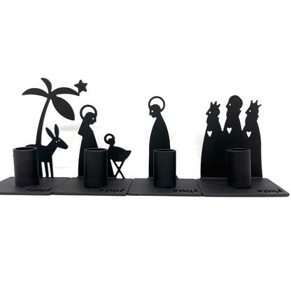 Small Nativity Candle Holders