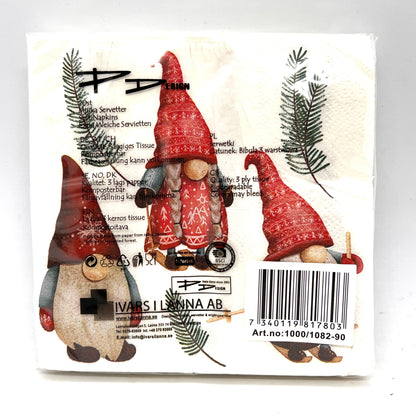 Skiing Tomten Dinner Napkin