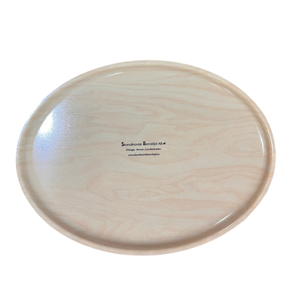 White Kurbits Oval Birch Serving Tray