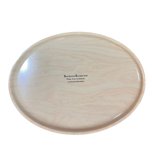 White Kurbits Oval Birch Serving Tray