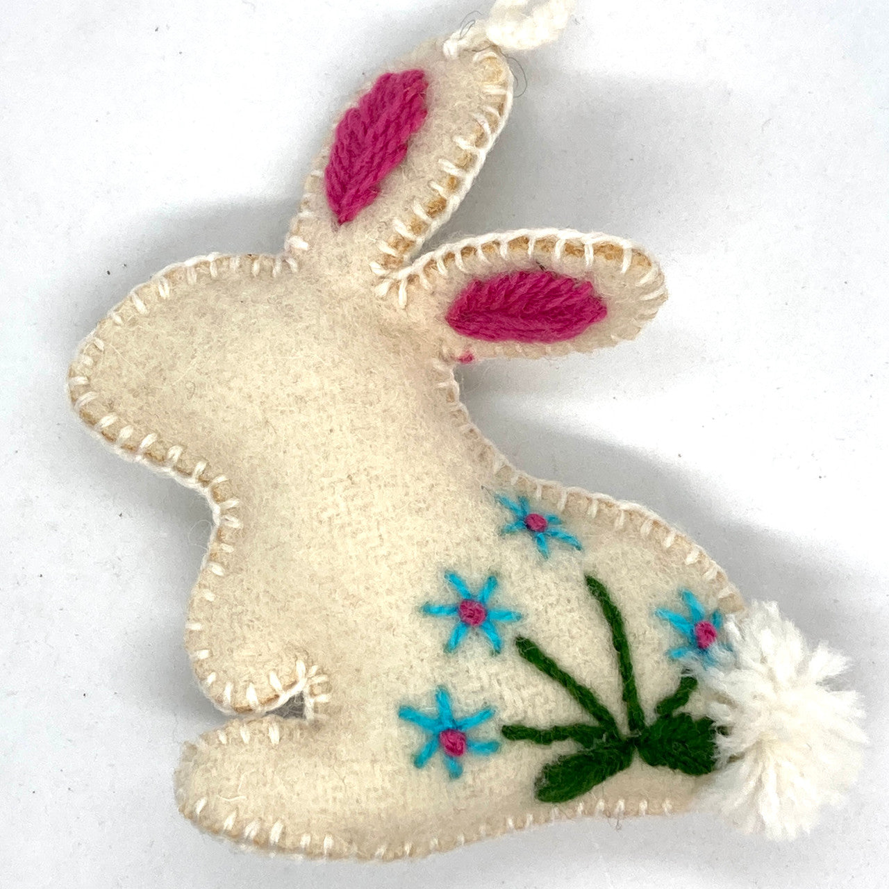 Bunny Felt Ornament (white)