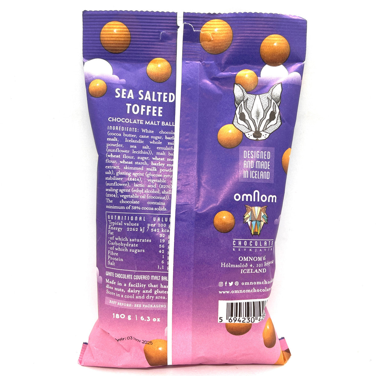 OmNom Sea Salted Toffee Chocolate Malt Balls