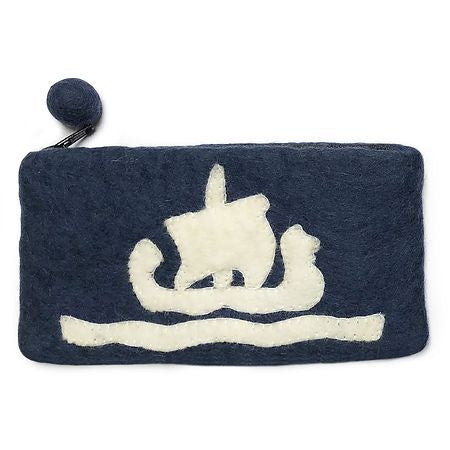 Viking Ship Felted Pencil Case