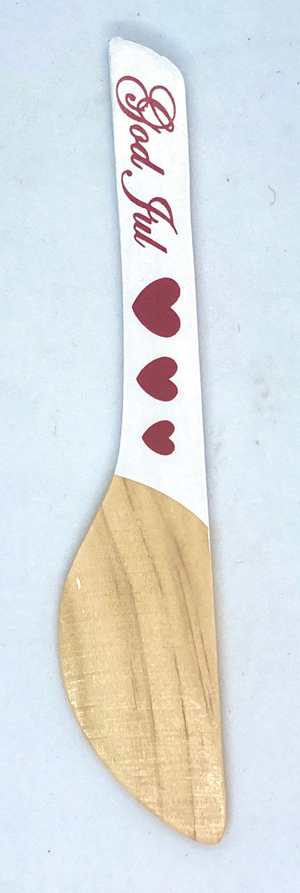 God Jul Heart Wood Spreader (White)