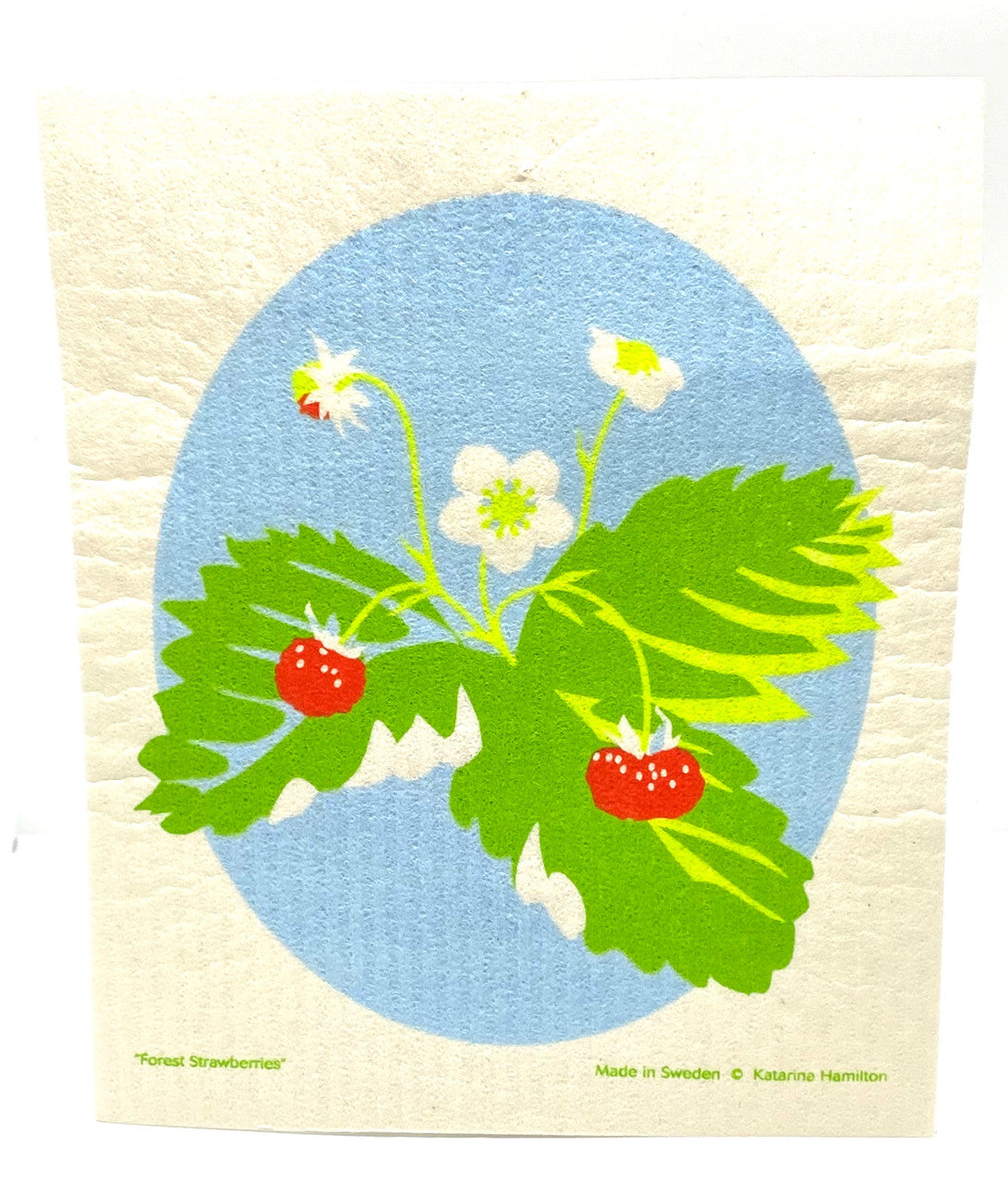 Forest Strawberries Swedish Dishcloth