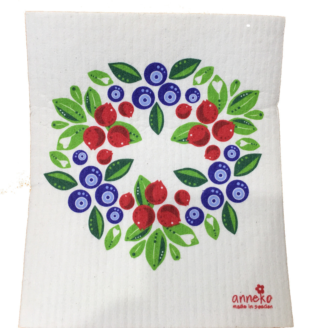 Berry Wreath Swedish Dishcloth