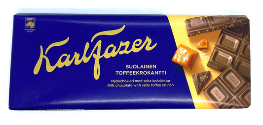 Karl Fazer Salty Toffee Crunch Milk Chocolate Bar