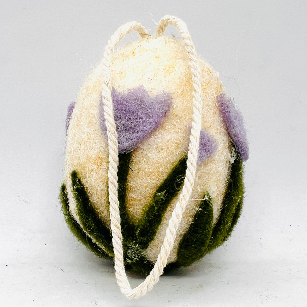 Purple Tulip Felt Egg Ornament