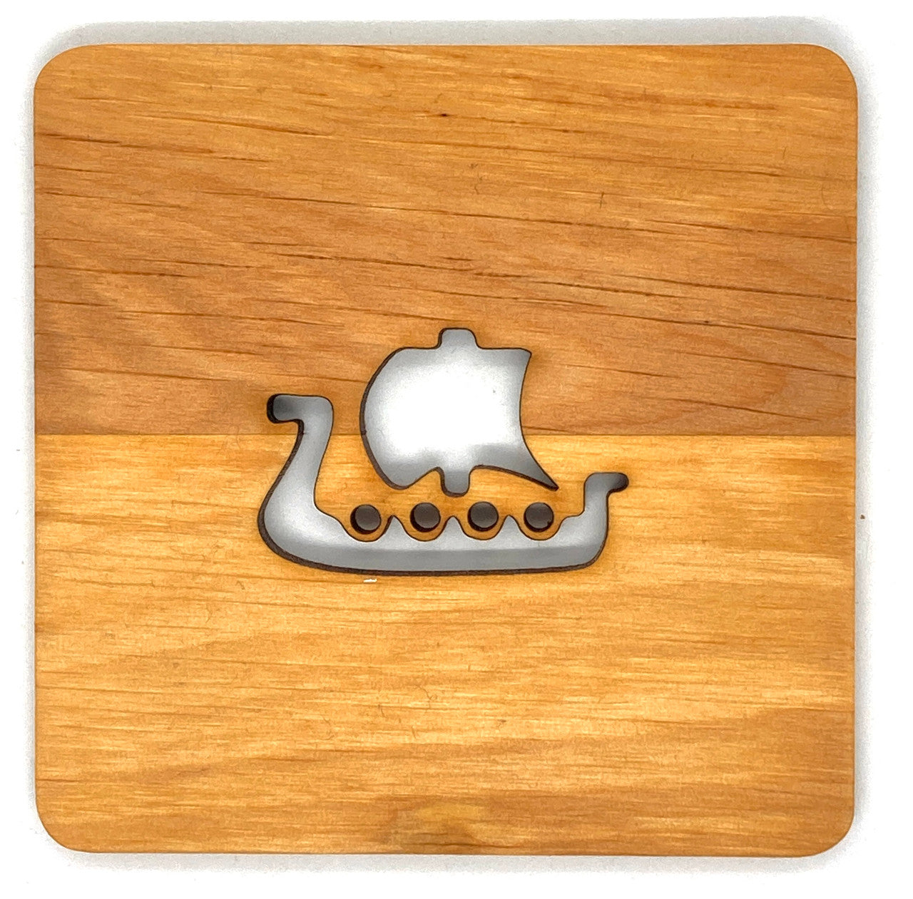 Viking Ship Wood Coaster