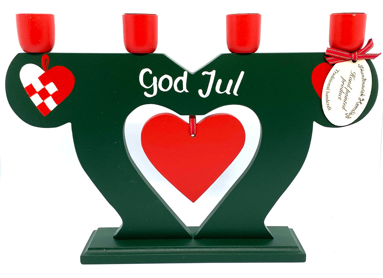 God Jul Woven Heart Candelabra