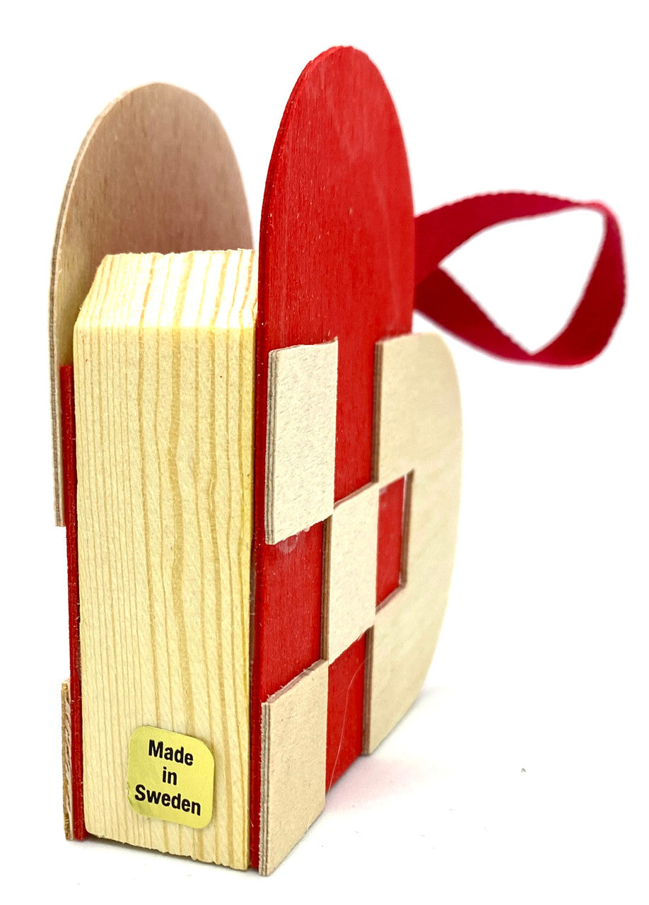 Woven Heart Ornament (red)