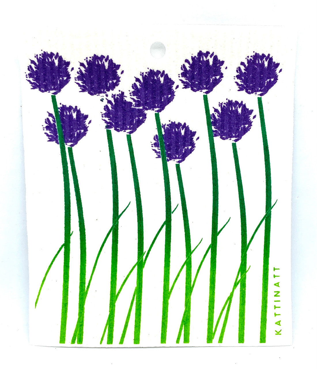 Chive Flower Swedish Dishcloth