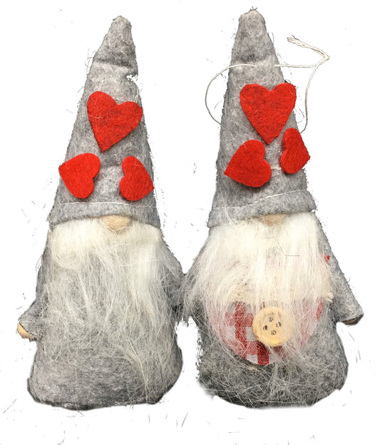 Heart Tomten Couple Ornaments