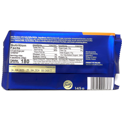 Fazer Milk Chocolate and Salty Toffee Brittle Bar