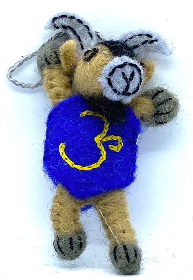Sports Fan Goat Felt Ornament