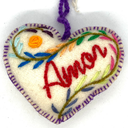Amor Felt Heart Ornament