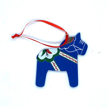 Blue Dala Wood Ornament