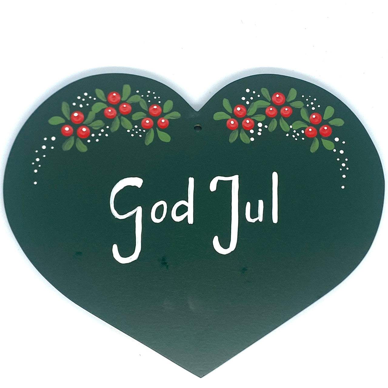 Green God Jul Lingonberry Heart Sign