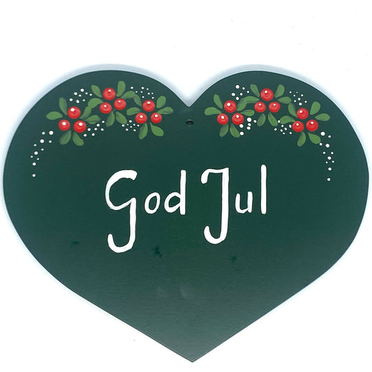Green God Jul Lingonberry Heart Sign