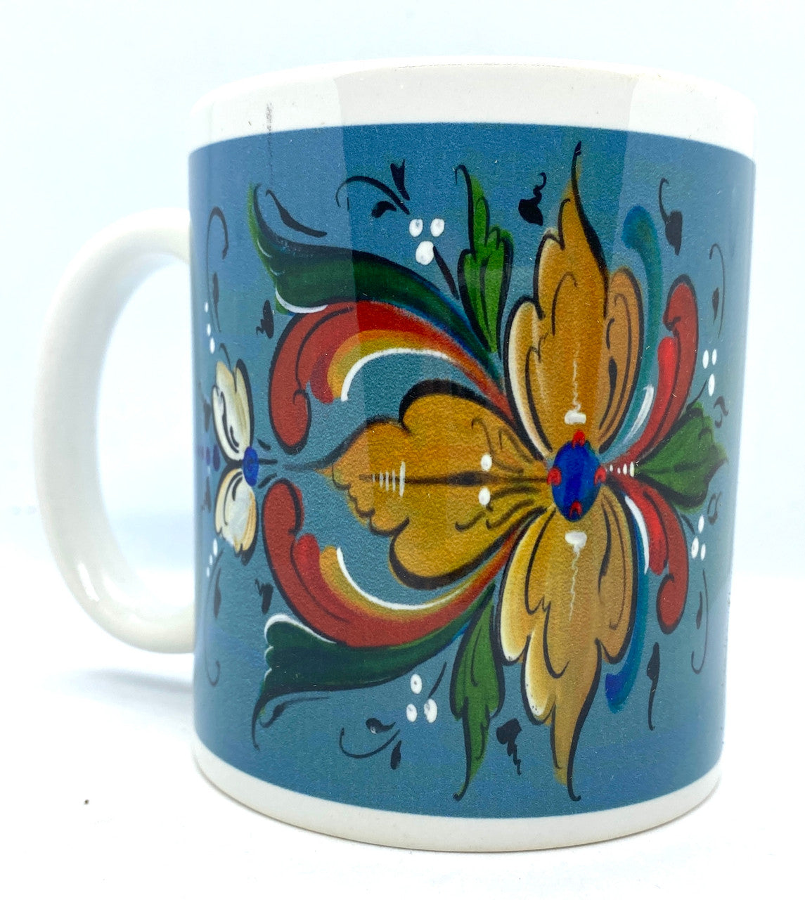 Blue Flower Rosemaling Mug
