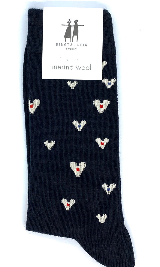 Bengt & Lotta Heart Socks (black)