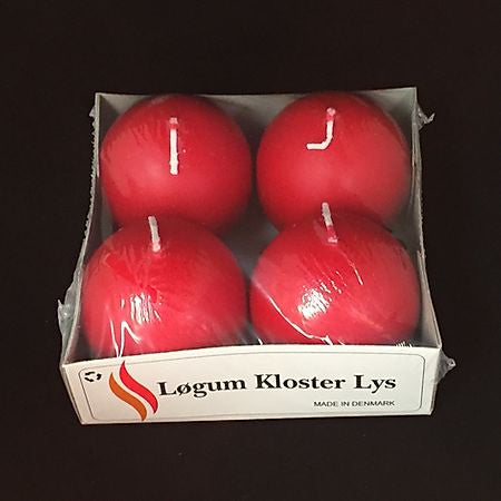 Danish Ball Candles Red