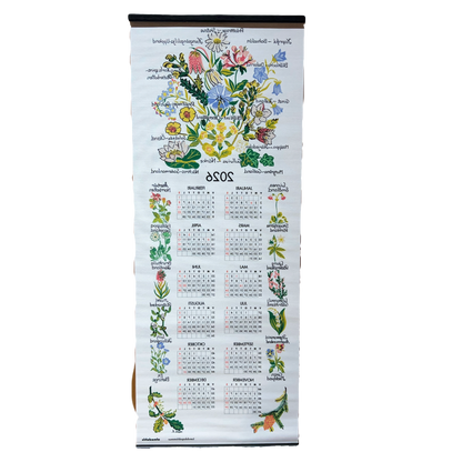Swedish Province Flower Cloth Hanging Calendar