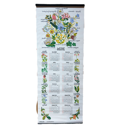 Swedish Province Flower Cloth Hanging Calendar