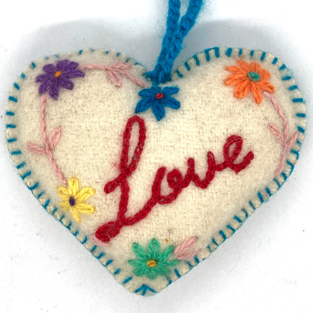 Flower Felt Heart Ornament