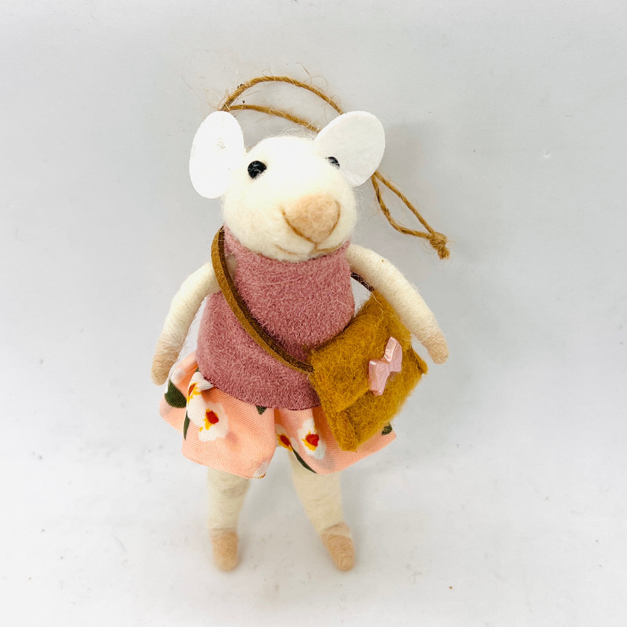 Pink Spring Mouse Ornament 