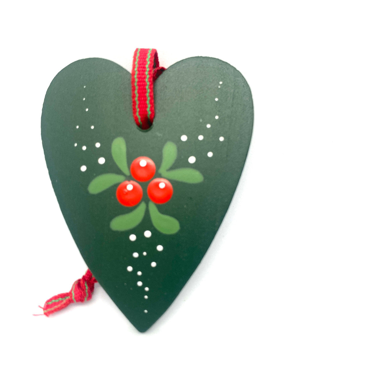 Lingonberry Heart Wood Ornament