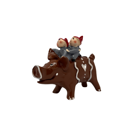 Tomten Christmas Pig Statue