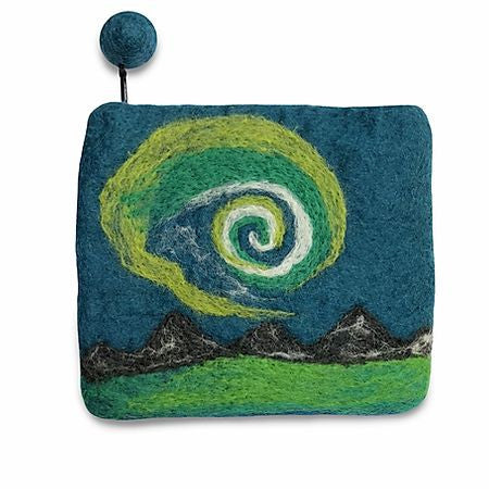 Northern Lights Felted Coin Purse